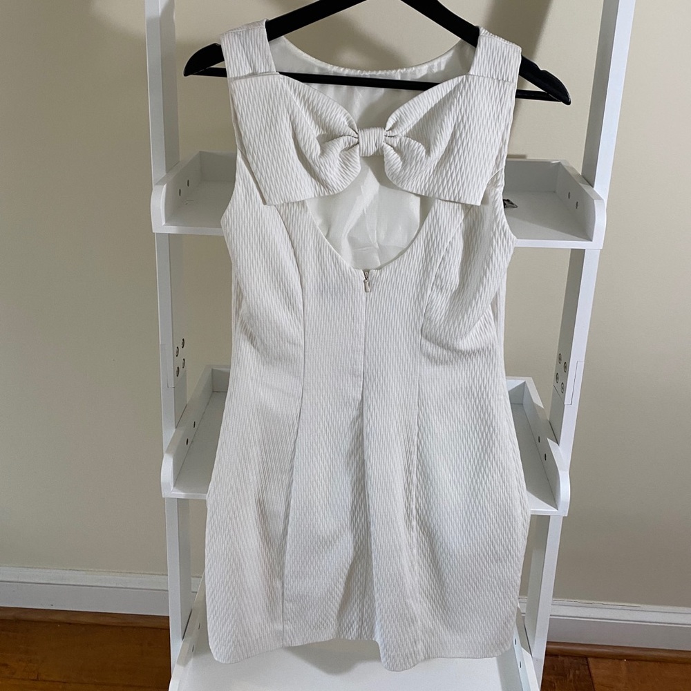 Miss Selfridge White Dress with Bow Detail